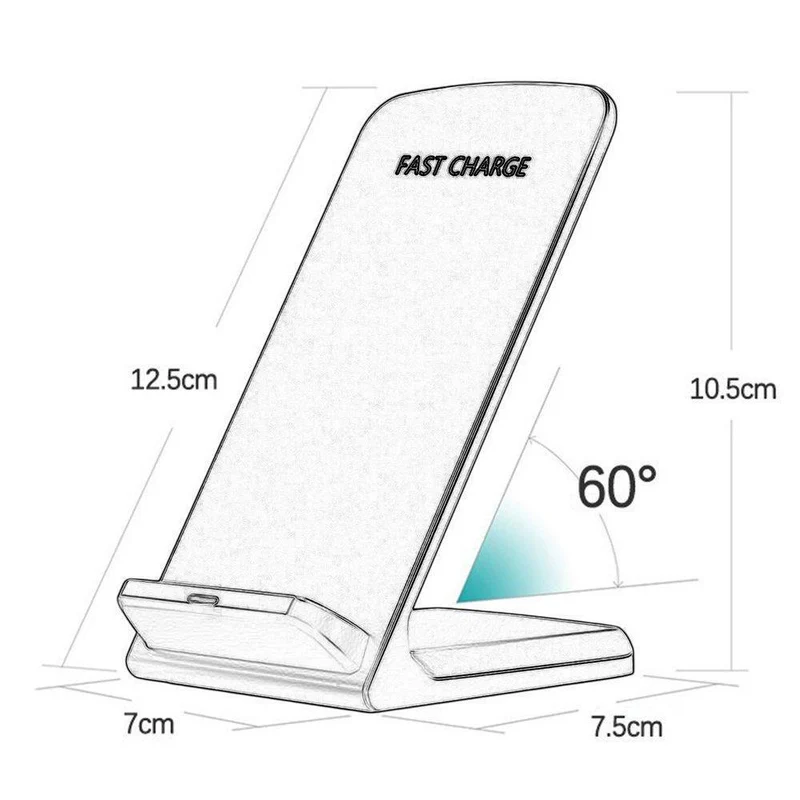 10 W tragbares, vertikales Doppelspulen-Wireless-Ladegerät mit LED-Anzeige, Schnellladegerät für Qi-Standard-Smart-Mobiltelefon-Ladegerät