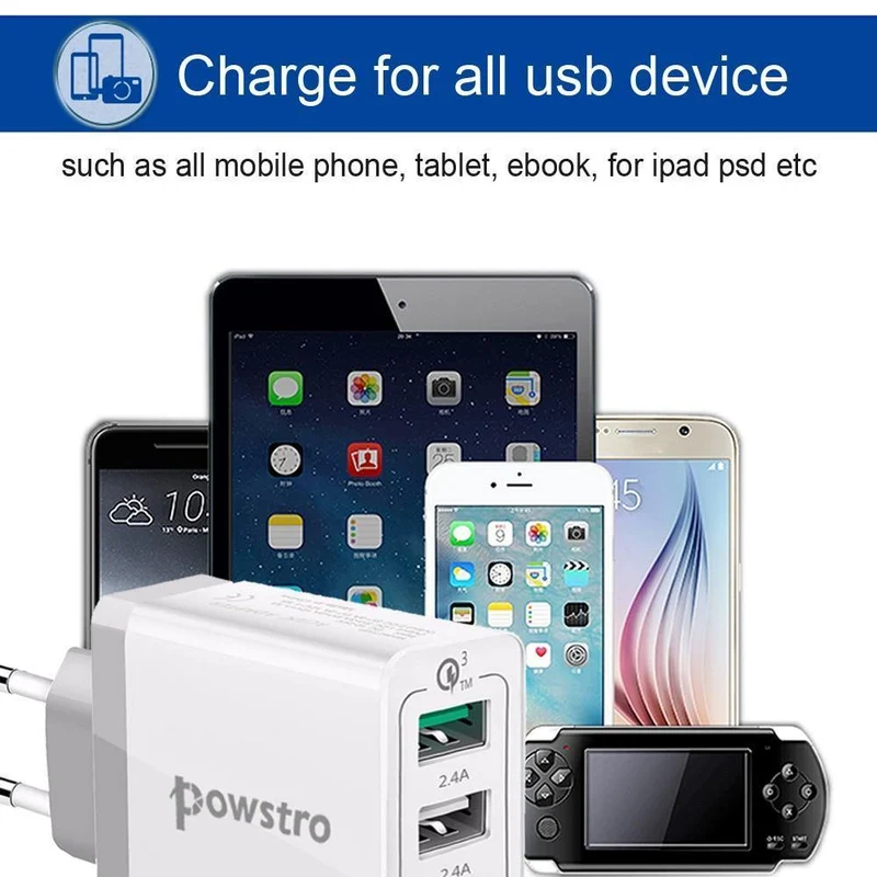 30 W Quick Charge 3.0 USB-Ladegerät 3 USB-Handy-Ladegerät-Adapter Wandladegeräte für iPhone Samsung Android-Handy