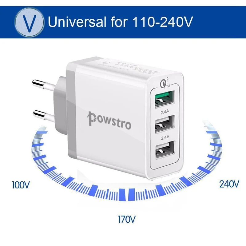 30 W Quick Charge 3.0 USB-Ladegerät 3 USB-Handy-Ladegerät-Adapter Wandladegeräte für iPhone Samsung Android-Handy