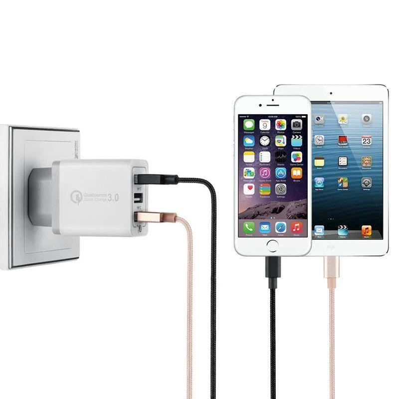 30 W Quick Charge 3.0 USB-Ladegerät 3 USB-Handy-Ladegerät-Adapter Wandladegeräte für iPhone Samsung Android-Handy