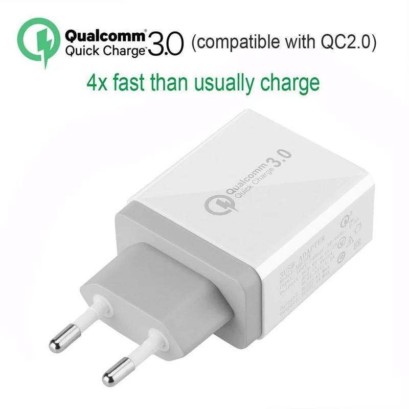 30 W Quick Charge 3.0 USB-Ladegerät 3 USB-Handy-Ladegerät-Adapter Wandladegeräte für iPhone Samsung Android-Handy