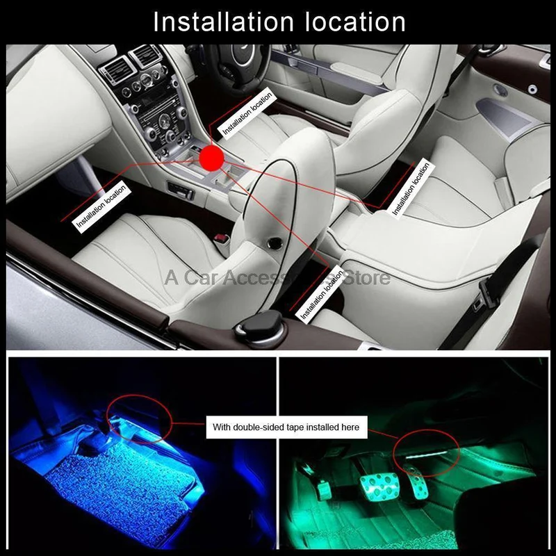 4x9 LED 8 FARBEN Led Auto Atmosphäre Lichter Dekoration Lampe 12v Auto Auto Led Innen Lichter Glow dekorative Lampe Birne