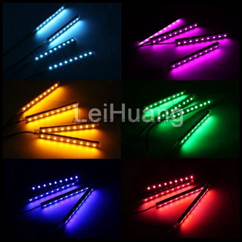 4x9 LED 8 FARBEN Led Auto Atmosphäre Lichter Dekoration Lampe 12v Auto Auto Led Innen Lichter Glow dekorative Lampe Birne