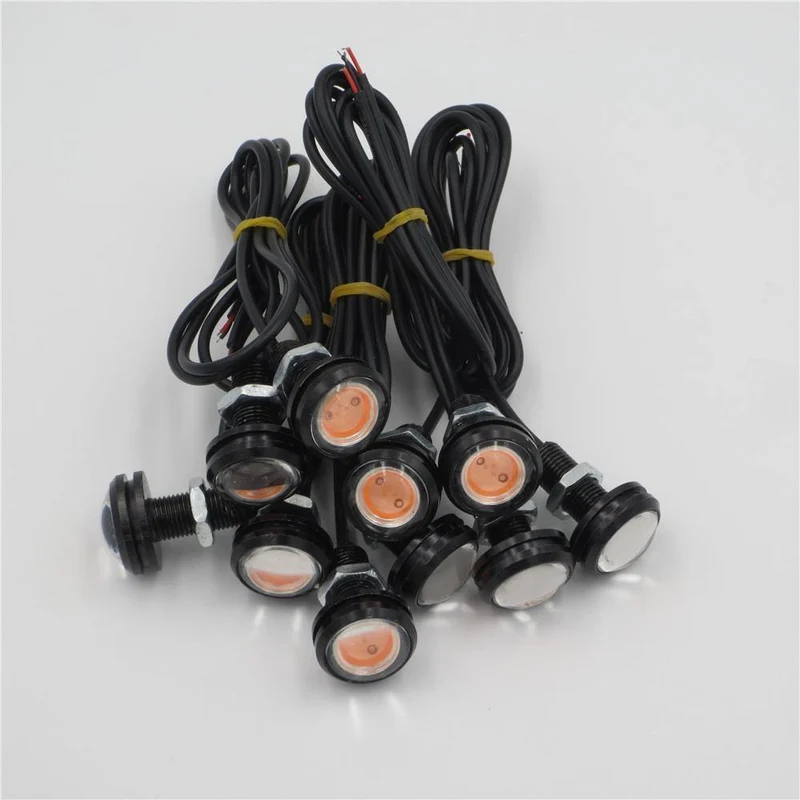 10 stücke 9W 12V 24V 18MM 23MM LED Eagle Eye Licht Auto Nebel DRL Tagfahrlicht rückwärts Parken Signal Gelb Bernstein Blau Weiß Rot
