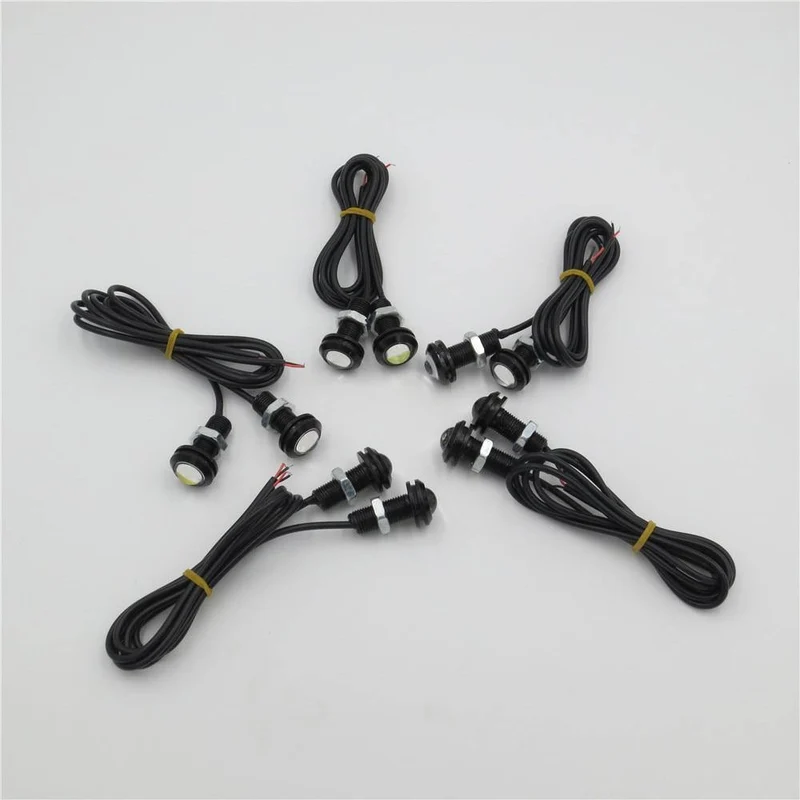 10 stücke 9W 12V 24V 18MM 23MM LED Eagle Eye Licht Auto Nebel DRL Tagfahrlicht rückwärts Parken Signal Gelb Bernstein Blau Weiß Rot