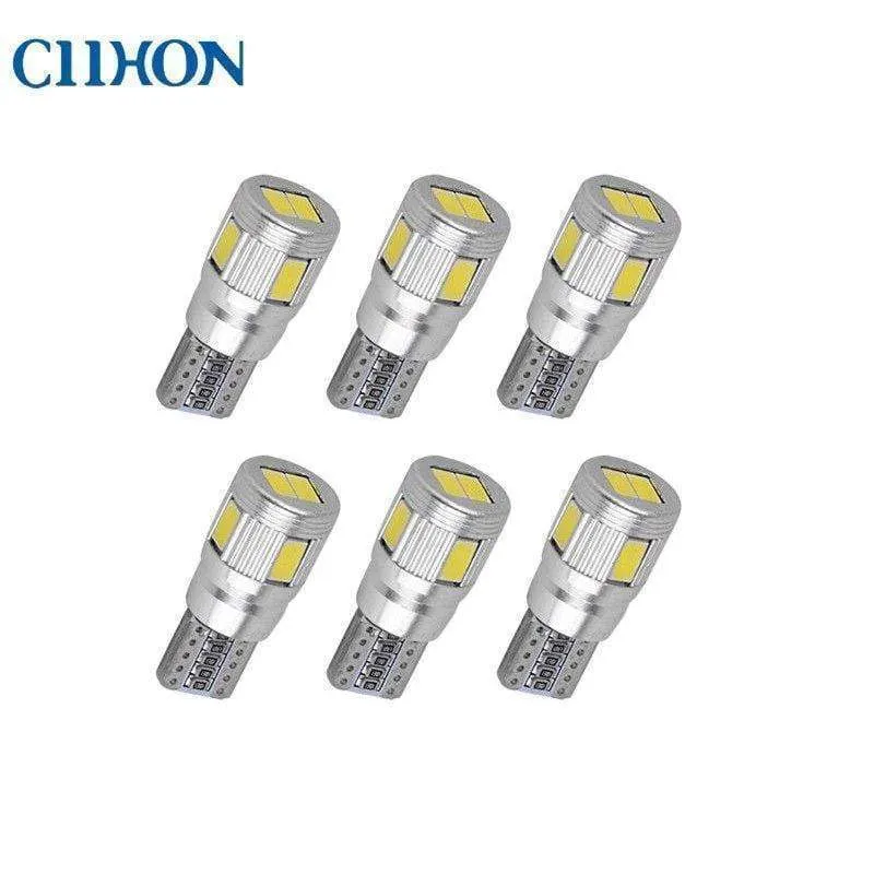 6 stücke T10 LED Birne W5W LED Lampe Auto Innen Beleuchtung Super Helle 3W 6 LED 5630 SMD 194 168 12V 6000K Weiß