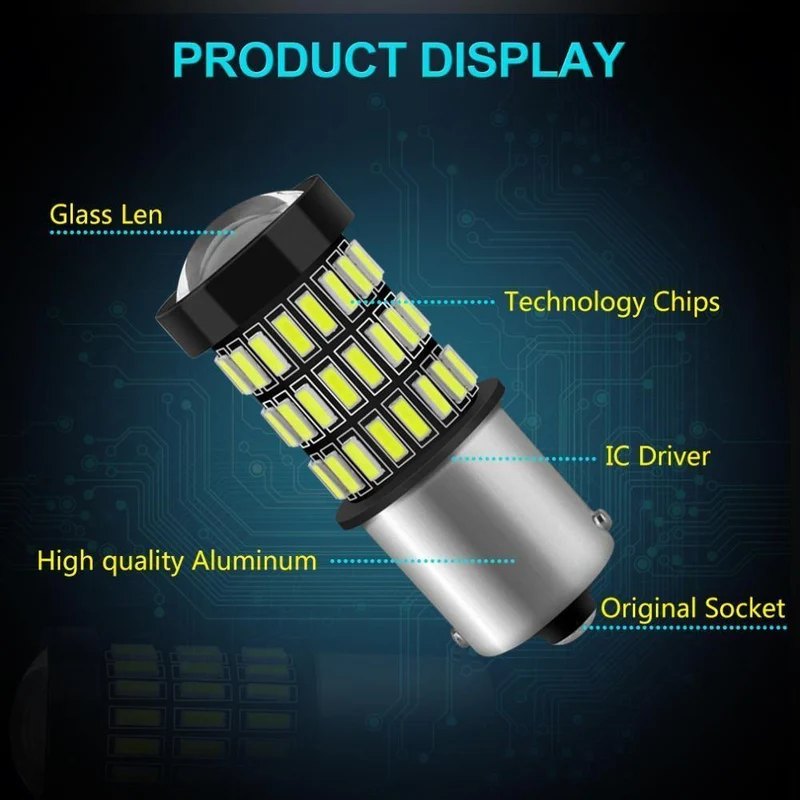 2 stücke 1156 BA15S P21W LED BAU15S PY21W Led-lampe R5W R10W 12V Weiß Rot Bernstein Auto Licht blinker Bremse Schwanz Bremsleuchte Auto
