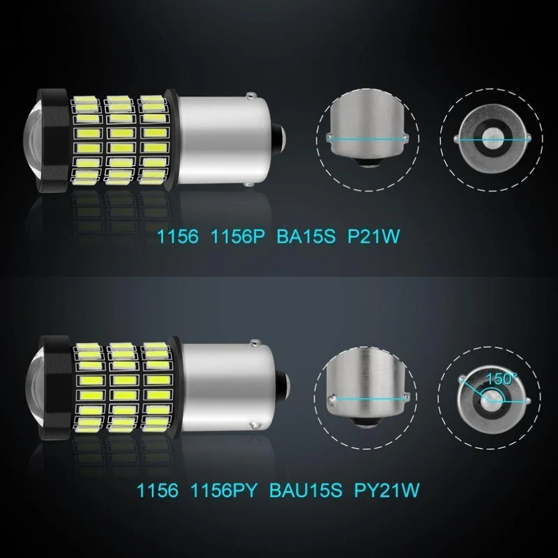 2 stücke 1156 BA15S P21W LED BAU15S PY21W Led-lampe R5W R10W 12V Weiß Rot Bernstein Auto Licht blinker Bremse Schwanz Bremsleuchte Auto