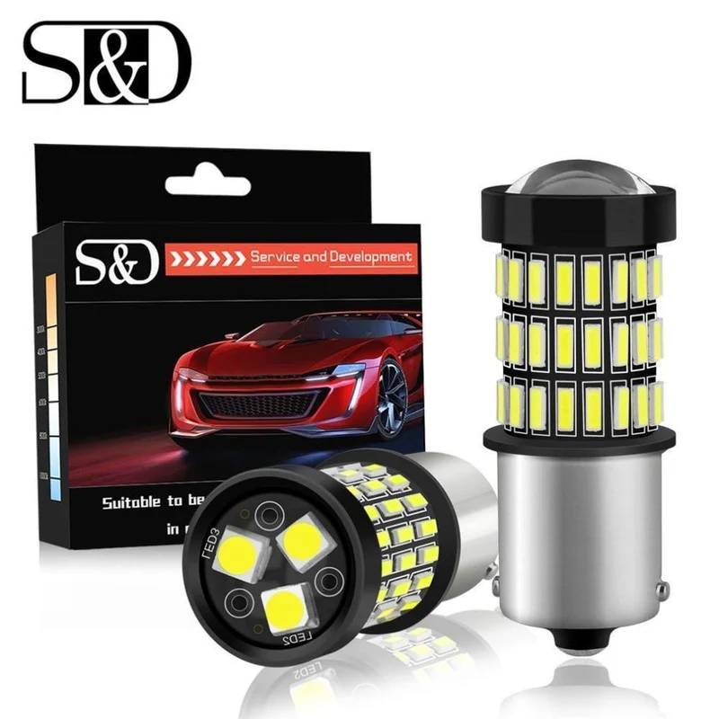 2 stücke 1156 BA15S P21W LED BAU15S PY21W Led-lampe R5W R10W 12V Weiß Rot Bernstein Auto Licht blinker Bremse Schwanz Bremsleuchte Auto