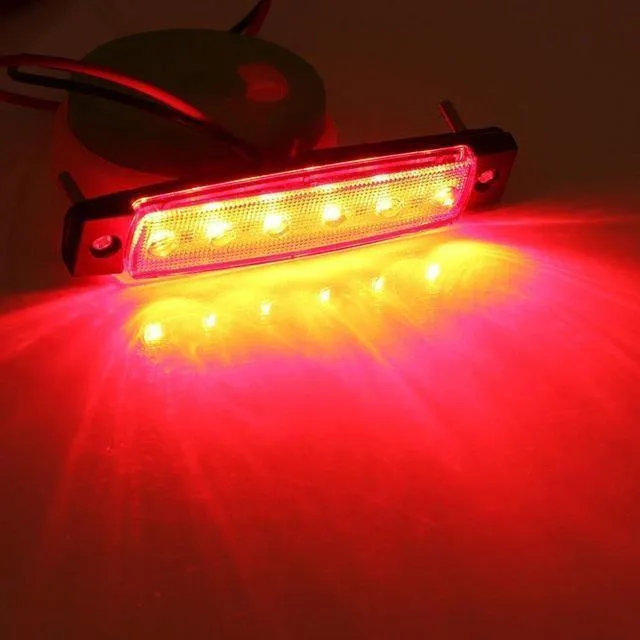 10 Stück 5 Farbe 12V / 24V 6 LED Auto LKW Anhänger LKW Seitenmarkierungsleuchte Anzeigeleuchte Seitenleuchte Gelb / Rot / Grün / Blau / Weiß