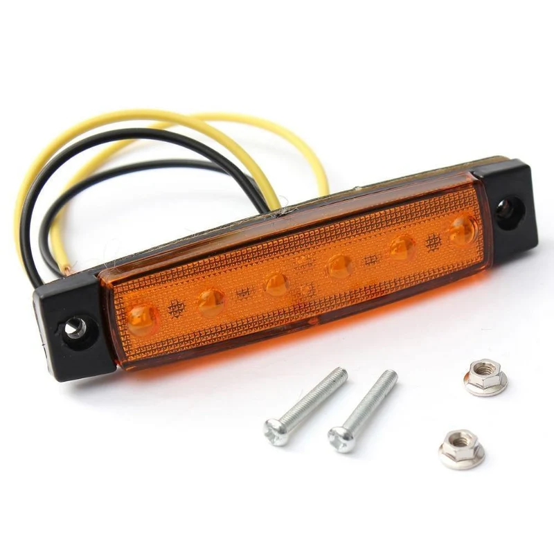 10 Stück 5 Farbe 12V / 24V 6 LED Auto LKW Anhänger LKW Seitenmarkierungsleuchte Anzeigeleuchte Seitenleuchte Gelb / Rot / Grün / Blau / Weiß