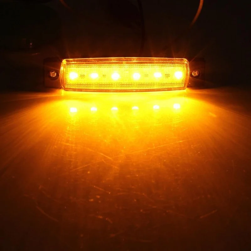 10 Stück 5 Farbe 12V / 24V 6 LED Auto LKW Anhänger LKW Seitenmarkierungsleuchte Anzeigeleuchte Seitenleuchte Gelb / Rot / Grün / Blau / Weiß