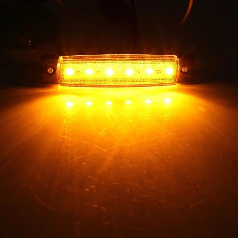 10 Stück 5 Farbe 12V / 24V 6 LED Auto LKW Anhänger LKW Seitenmarkierungsleuchte Anzeigeleuchte Seitenleuchte Gelb / Rot / Grün / Blau / Weiß