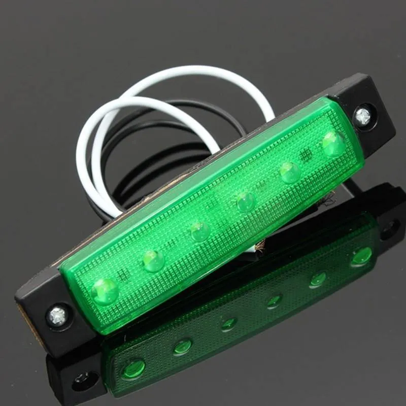 10 Stück 5 Farbe 12V / 24V 6 LED Auto LKW Anhänger LKW Seitenmarkierungsleuchte Anzeigeleuchte Seitenleuchte Gelb / Rot / Grün / Blau / Weiß