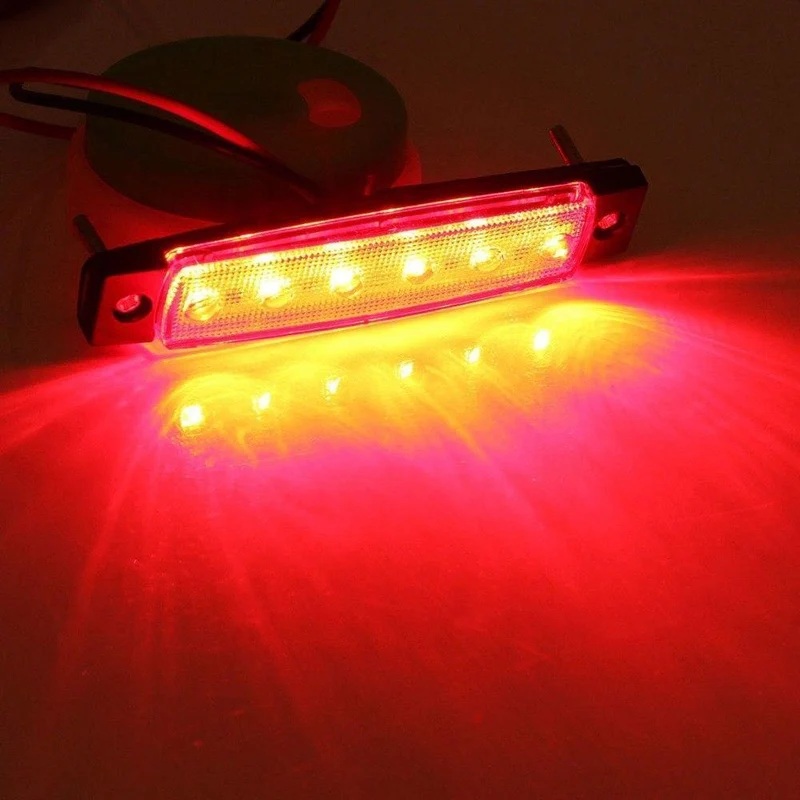 10 Stück 5 Farbe 12V / 24V 6 LED Auto LKW Anhänger LKW Seitenmarkierungsleuchte Anzeigeleuchte Seitenleuchte Gelb / Rot / Grün / Blau / Weiß