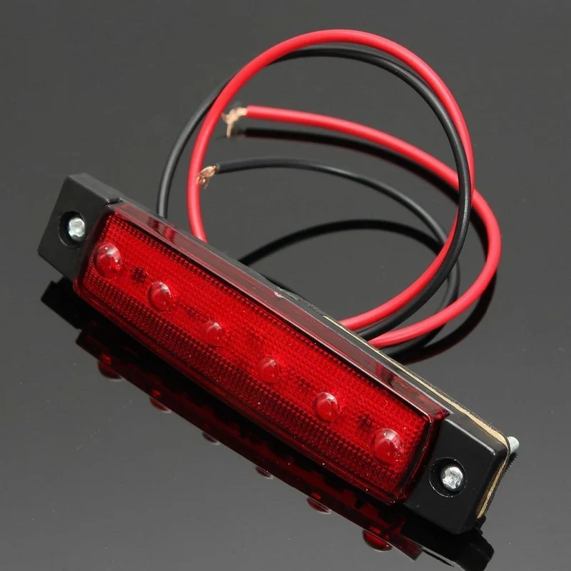 10 Stück 5 Farbe 12V / 24V 6 LED Auto LKW Anhänger LKW Seitenmarkierungsleuchte Anzeigeleuchte Seitenleuchte Gelb / Rot / Grün / Blau / Weiß