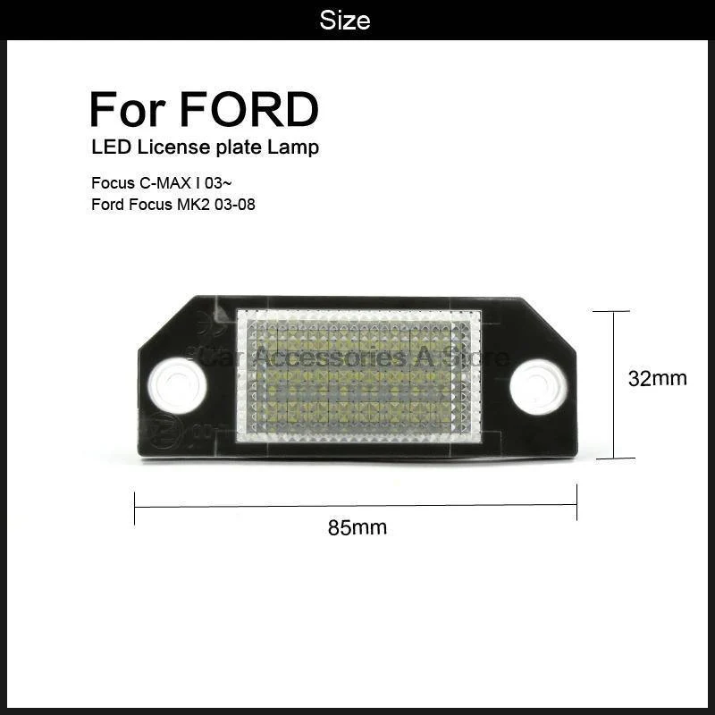 2pcs Kfz LED Kennzeichenbeleuchtung Lampe Weißlicht für Ford Focus 2 C-Max