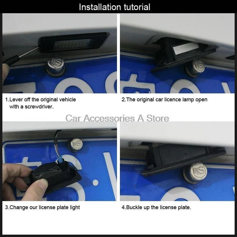 2pcs Kfz LED Kennzeichenbeleuchtung Lampe Weißlicht für Ford Focus 2 C-Max