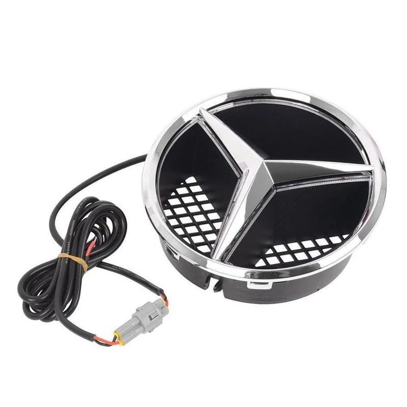 Auto-LED-Licht, Kühlergrill, Stern-Logo, Emblem, für Mercedes Benz, Kühlerfigur, Emblem, Größe 19 cm, zum Einstecken