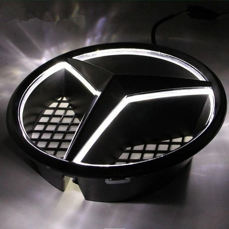 Auto-LED-Licht, Kühlergrill, Stern-Logo, Emblem, für Mercedes Benz, Kühlerfigur, Emblem, Größe 19 cm, zum Einstecken