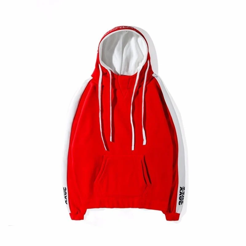 BF Oversize Hoodie Streetwear Hip Hop Rot Schwarz Double Herren Hoodies