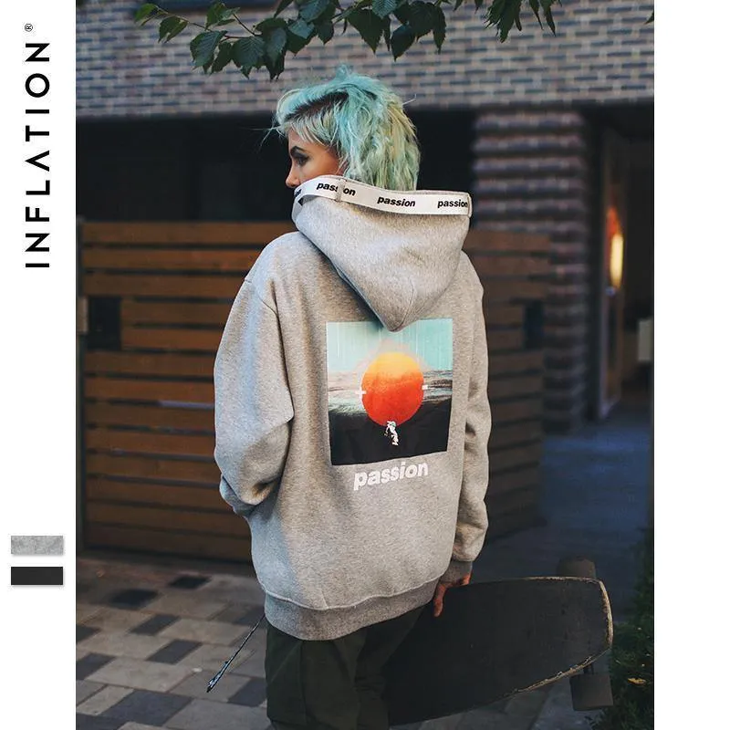 Passio Brief gedruckt Kordelzug Hoodies Streetwear Hip Hop Hoody Herren Hoodies und Sweatshirts High Street