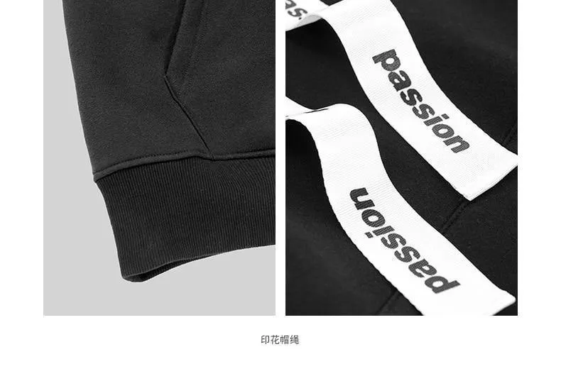 Passio Brief gedruckt Kordelzug Hoodies Streetwear Hip Hop Hoody Herren Hoodies und Sweatshirts High Street