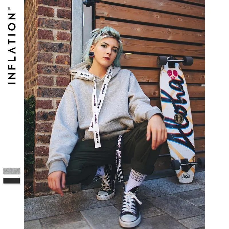 Passio Brief gedruckt Kordelzug Hoodies Streetwear Hip Hop Hoody Herren Hoodies und Sweatshirts High Street