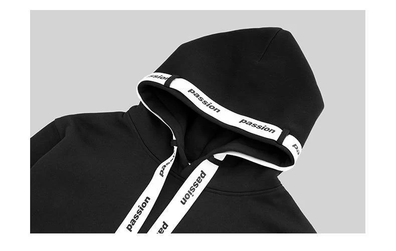 Passio Brief gedruckt Kordelzug Hoodies Streetwear Hip Hop Hoody Herren Hoodies und Sweatshirts High Street