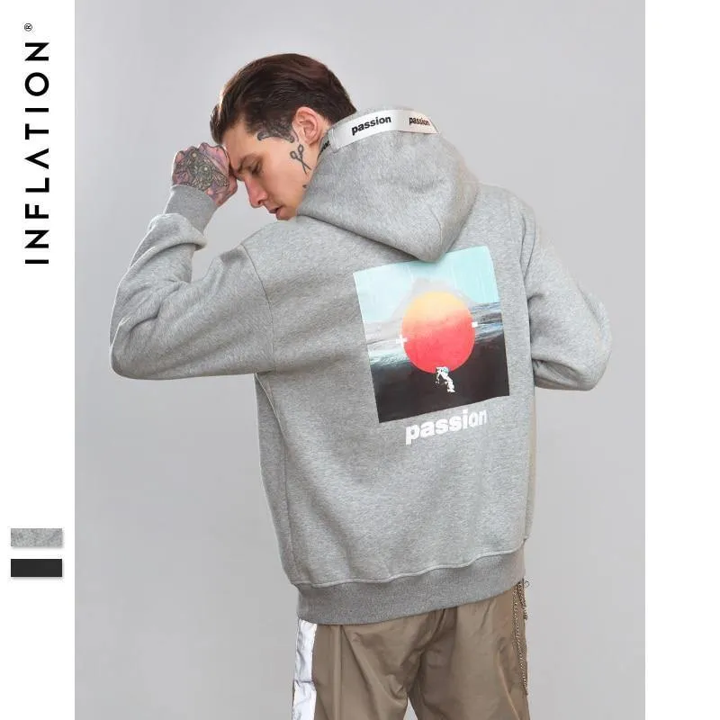 Passio Brief gedruckt Kordelzug Hoodies Streetwear Hip Hop Hoody Herren Hoodies und Sweatshirts High Street
