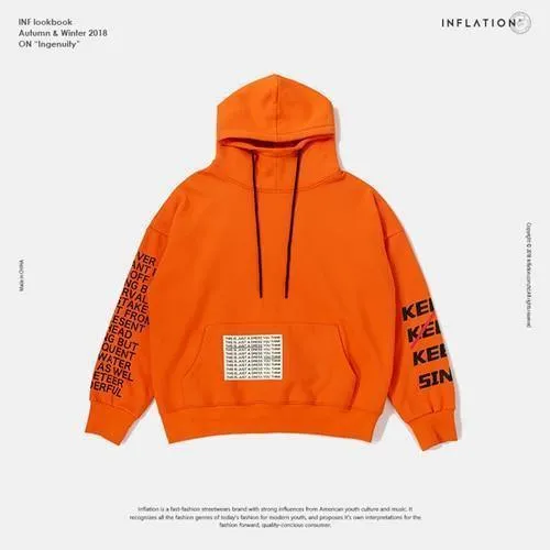 Übergroße Brief Ärmel Kordelzug Hoodies 2018 Herbst Und Winter Marke Sweatshirts Männer Lose Streetwear