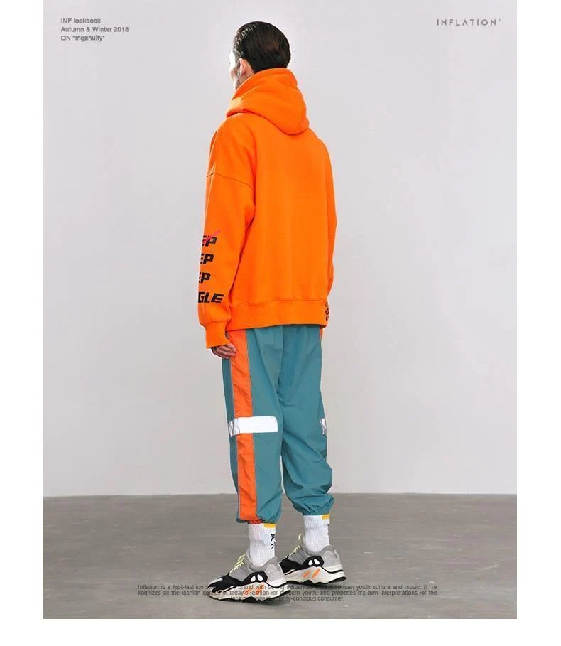 Übergroße Brief Ärmel Kordelzug Hoodies 2018 Herbst Und Winter Marke Sweatshirts Männer Lose Streetwear