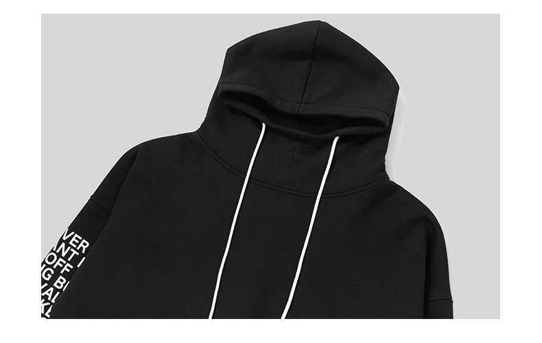 Übergroße Brief Ärmel Kordelzug Hoodies 2018 Herbst Und Winter Marke Sweatshirts Männer Lose Streetwear