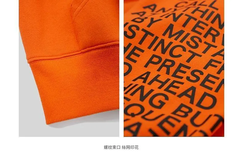 Übergroße Brief Ärmel Kordelzug Hoodies 2018 Herbst Und Winter Marke Sweatshirts Männer Lose Streetwear