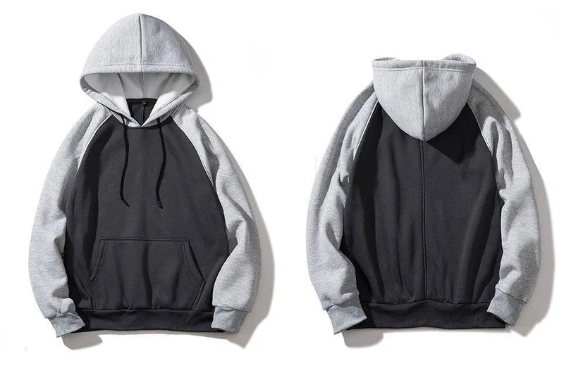 Streetwear Patchwork Hoodie Männer Hip Hop Hooded Solide Slim Fit Beiläufige Hoody Herren Hoodies Sweatshirts EU Größe