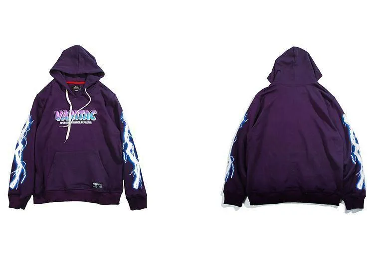 Hip Hop Männer Hoodie Sweatshirt Cool Lightning 3D Druck Harajuku Hoodie Streetwear Casual Schwarz
