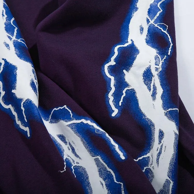 Hip Hop Männer Hoodie Sweatshirt Cool Lightning 3D Druck Harajuku Hoodie Streetwear Casual Schwarz