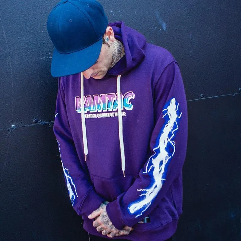 Hip Hop Männer Hoodie Sweatshirt Cool Lightning 3D Druck Harajuku Hoodie Streetwear Casual Schwarz