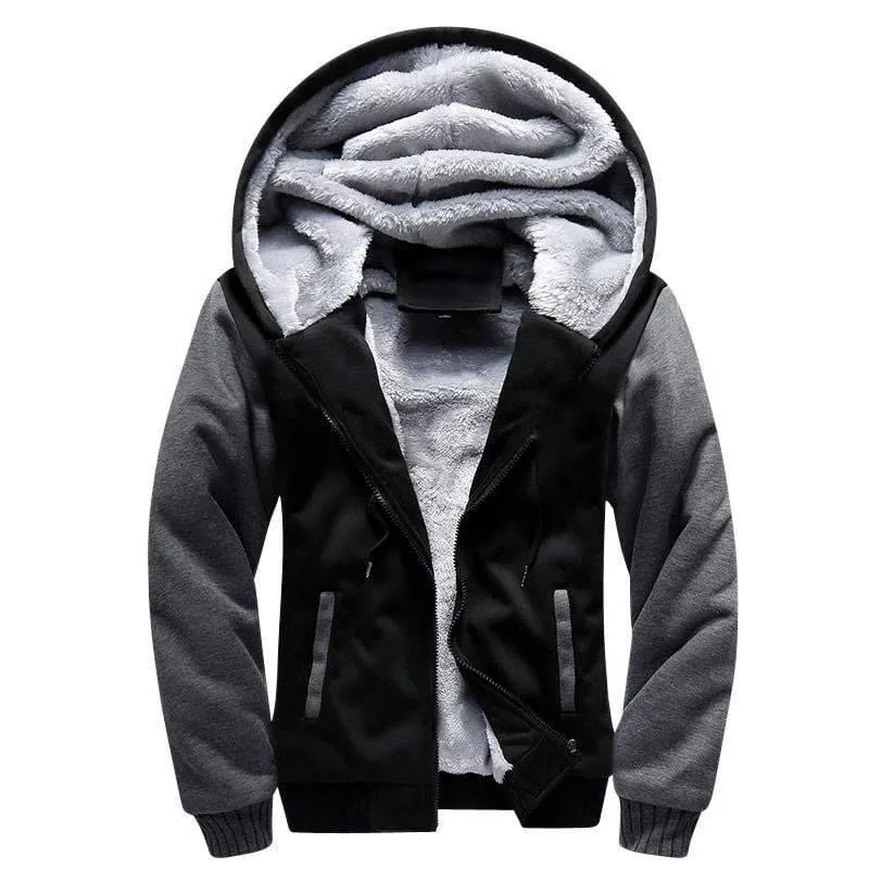 Männer Hoodies Lässige Wolle Winter Verdickt Warmer Mantel Männlicher Samt Männliche Sweatshirts Mantel Reißverschluss Strickjacke