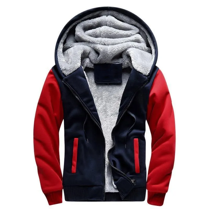 Männer Hoodies Lässige Wolle Winter Verdickt Warmer Mantel Männlicher Samt Männliche Sweatshirts Mantel Reißverschluss Strickjacke