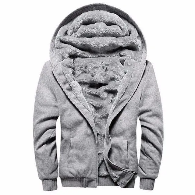 Männer Hoodies Lässige Wolle Winter Verdickt Warmer Mantel Männlicher Samt Männliche Sweatshirts Mantel Reißverschluss Strickjacke