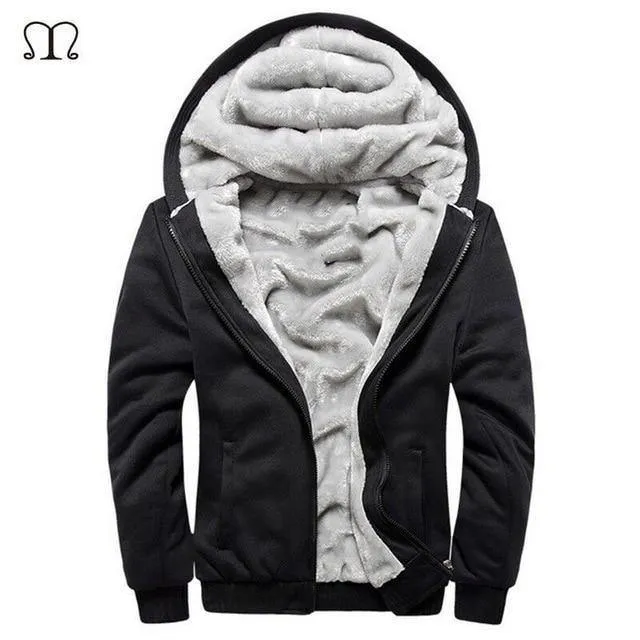 Männer Hoodies Lässige Wolle Winter Verdickt Warmer Mantel Männlicher Samt Männliche Sweatshirts Mantel Reißverschluss Strickjacke