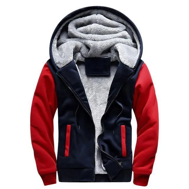 Männer Hoodies Lässige Wolle Winter Verdickt Warmer Mantel Männlicher Samt Männliche Sweatshirts Mantel Reißverschluss Strickjacke
