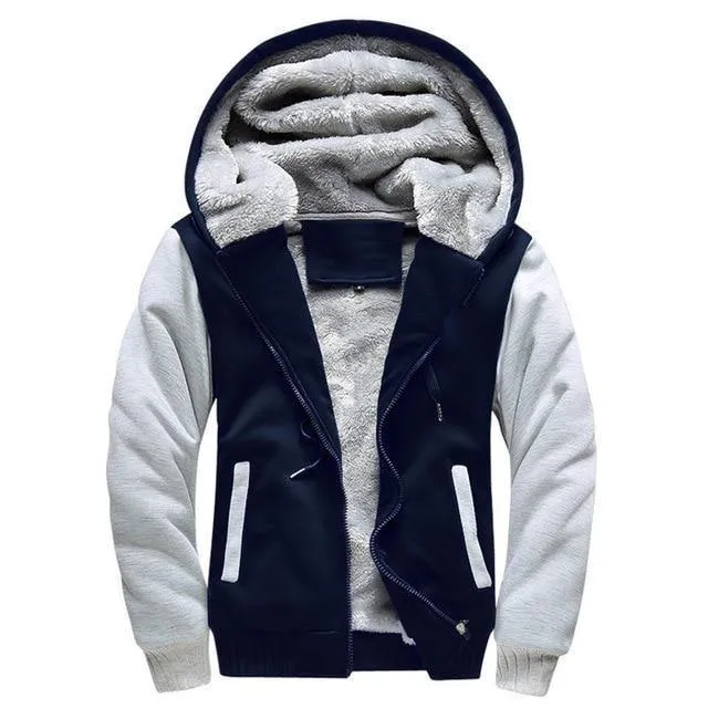 Männer Hoodies Lässige Wolle Winter Verdickt Warmer Mantel Männlicher Samt Männliche Sweatshirts Mantel Reißverschluss Strickjacke