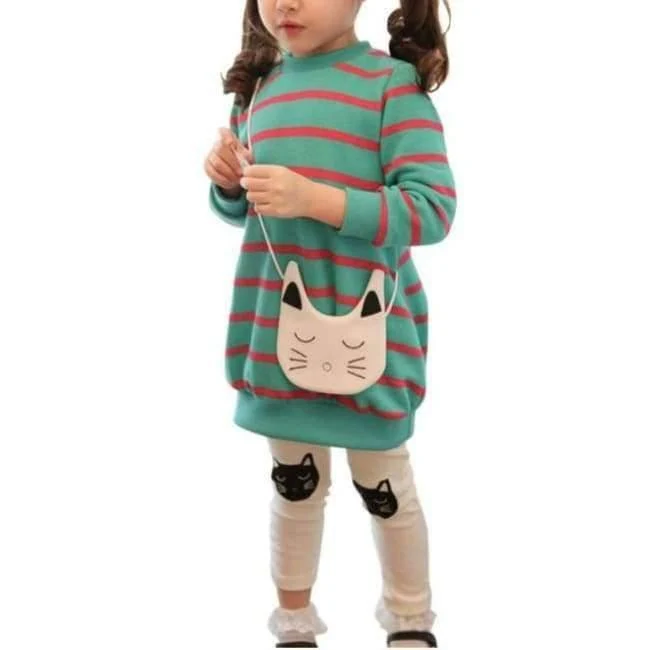 Herbst Winter Mädchen Kleidung Set Teenager Mädchen Kleidung Sets Streifen T-Shirt + Hose 2pcs Kinder Mädchen Sport Anzug Kinderkleidung