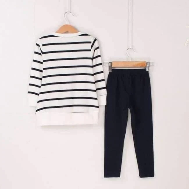 Herbst Winter Mädchen Kleidung Set Teenager Mädchen Kleidung Sets Streifen T-Shirt + Hose 2pcs Kinder Mädchen Sport Anzug Kinderkleidung