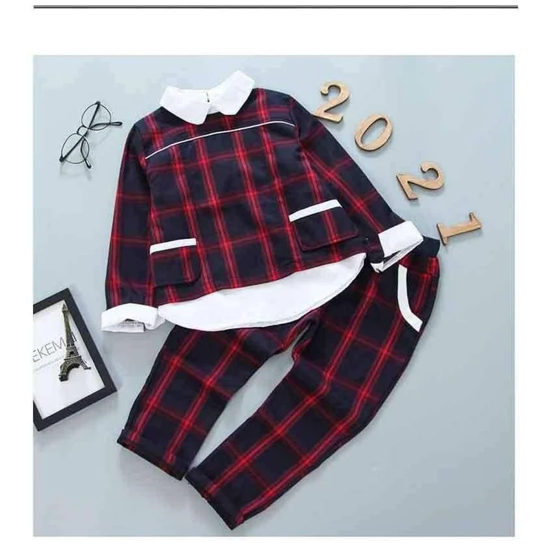 Kinder Mädchen Kleidung Sets Herbst Teenager Mädchen Sport Anzug Plaid Anzug Schule Kinder Trainingsanzug für Mädchen Kleidung zwei Stücke 4 ~ 13T