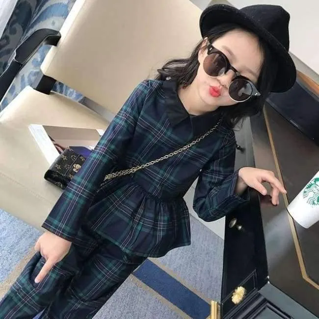 Kinder Mädchen Kleidung Sets Herbst Teenager Mädchen Sport Anzug Plaid Anzug Schule Kinder Trainingsanzug für Mädchen Kleidung zwei Stücke 4 ~ 13T