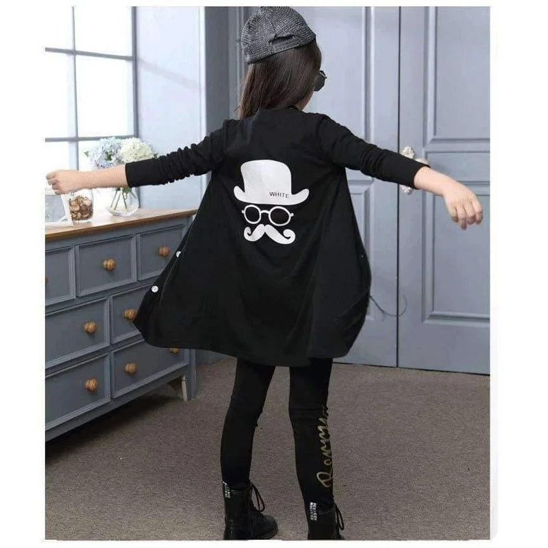3pcs Kinder Mädchen Kleidung Sets Herbst Teenager Mädchen Sport Anzug Schule Kinder Kleidung Trainingsanzug Langen Mantel Leggings Mädchen Kleidung