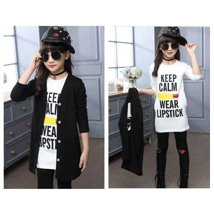 3pcs Kinder Mädchen Kleidung Sets Herbst Teenager Mädchen Sport Anzug Schule Kinder Kleidung Trainingsanzug Langen Mantel Leggings Mädchen Kleidung